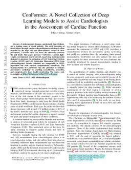 ConFormer: A Novel Collection of Deep Learning Models to Assist
  Cardiologists in the Assessment of Cardiac Function