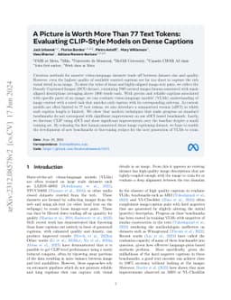 A Picture is Worth More Than 77 Text Tokens: Evaluating CLIP-Style
  Models on Dense Captions