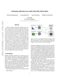 Estimating calibration error under label shift without labels