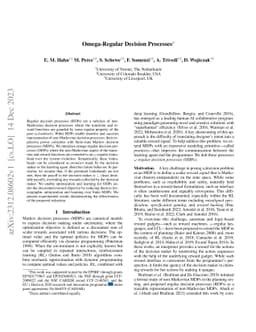 Omega-Regular Decision Processes