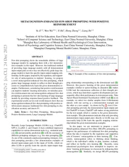 Metacognition-Enhanced Few-Shot Prompting With Positive Reinforcement