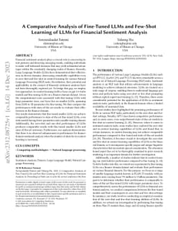 A Comparative Analysis of Fine-Tuned LLMs and Few-Shot Learning of LLMs
  for Financial Sentiment Analysis