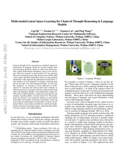 Multi-modal Latent Space Learning for Chain-of-Thought Reasoning in
  Language Models