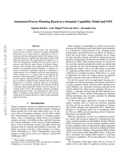Automated Process Planning Based on a Semantic Capability Model and SMT