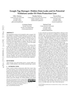 You Can't Trust Your Tag Neither: Privacy Leaks and Potential Legal Violations within the Google Tag Manager