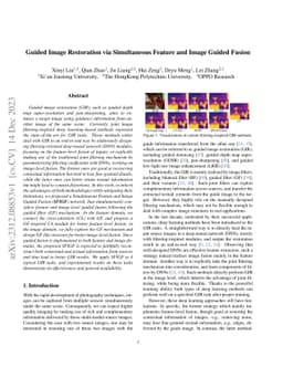 Guided Image Restoration via Simultaneous Feature and Image Guided
  Fusion