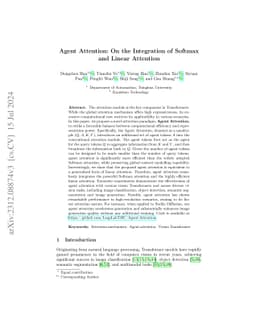 Agent Attention: On the Integration of Softmax and Linear Attention