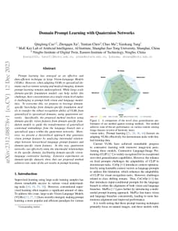 Domain Prompt Learning with Quaternion Networks