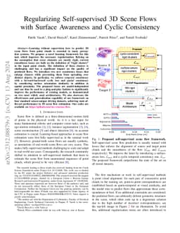 Regularizing Self-supervised 3D Scene Flows with Surface Awareness and
  Cyclic Consistency