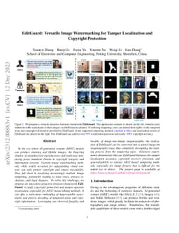 EditGuard: Versatile Image Watermarking for Tamper Localization and
  Copyright Protection