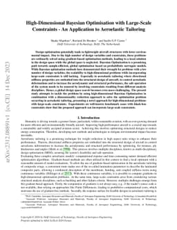 High-Dimensional Bayesian Optimisation with Large-Scale Constraints --
  An Application to Aeroelastic Tailoring