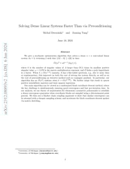 Solving Dense Linear Systems Faster Than via Preconditioning