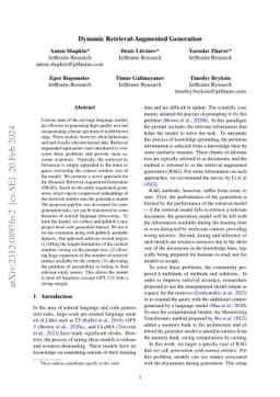 Dynamic Retrieval-Augmented Generation