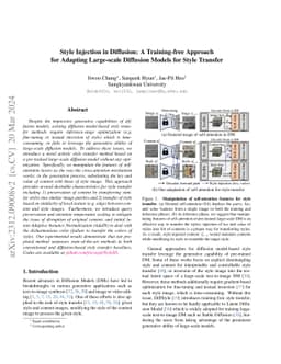 Style Injection in Diffusion: A Training-free Approach for Adapting
  Large-scale Diffusion Models for Style Transfer