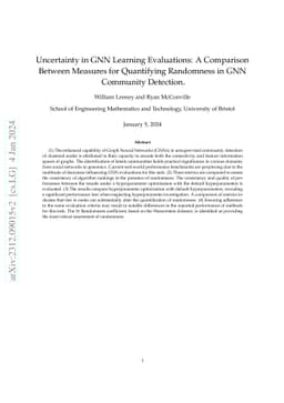 Uncertainty in GNN Learning Evaluations: A Comparison Between Measures
  for Quantifying Randomness in GNN Community Detection