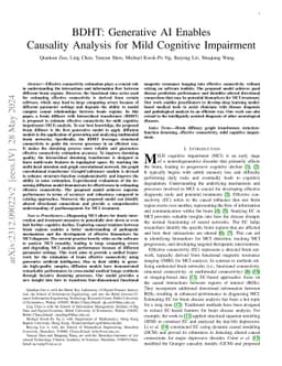 BDHT: Generative AI Enables Causality Analysis for Mild Cognitive
  Impairment