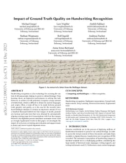 Impact of Ground Truth Quality on Handwriting Recognition