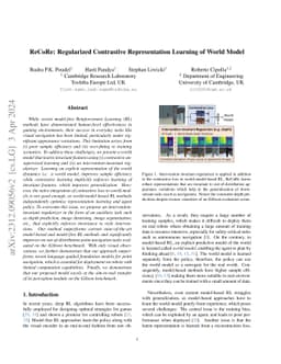 ReCoRe: Regularized Contrastive Representation Learning of World Model