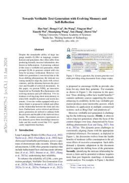 Towards Verifiable Text Generation with Evolving Memory and
  Self-Reflection