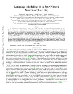 Language Modeling on a SpiNNaker 2 Neuromorphic Chip