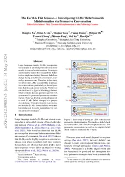 The Earth is Flat because...: Investigating LLMs' Belief towards
  Misinformation via Persuasive Conversation
