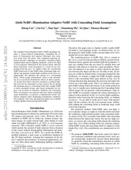 Aleth-NeRF: Illumination Adaptive NeRF with Concealing Field Assumption