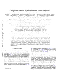 Does provable absence of barren plateaus imply classical simulability?
  Or, why we need to rethink variational quantum computing