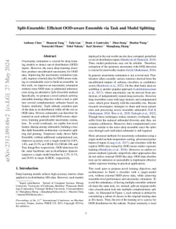 Split-Ensemble: Efficient OOD-aware Ensemble via Task and Model
  Splitting