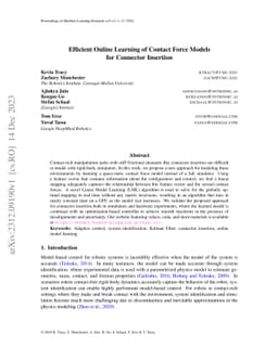 Efficient Online Learning of Contact Force Models for Connector
  Insertion