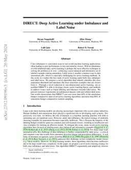 DIRECT: Deep Active Learning under Imbalance and Label Noise