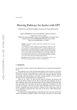 Weaving Pathways for Justice with GPT: LLM-driven automated drafting of
  interactive legal applications