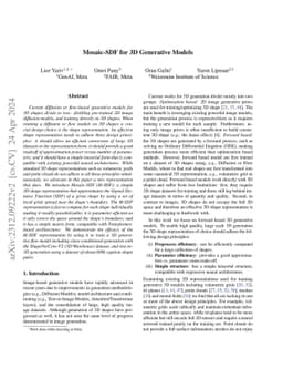 Mosaic-SDF for 3D Generative Models