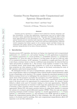 Gaussian Process Regression under Computational and Epistemic
  Misspecification
