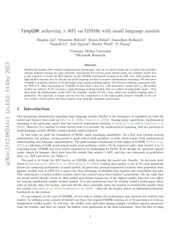 TinyGSM: achieving >80% on GSM8k with small language models