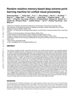 Random resistive memory-based deep extreme point learning machine for
  unified visual processing