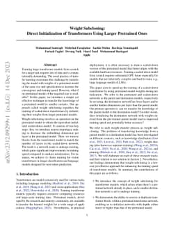 Weight subcloning: direct initialization of transformers using larger
  pretrained ones