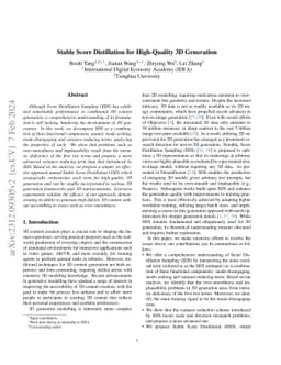 Stable Score Distillation for High-Quality 3D Generation