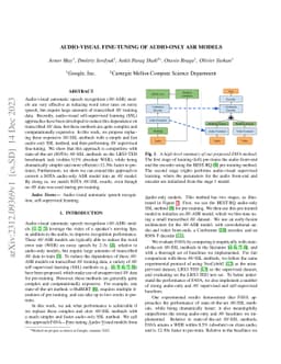 Audio-visual fine-tuning of audio-only ASR models