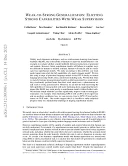 Weak-to-Strong Generalization: Eliciting Strong Capabilities With Weak
  Supervision