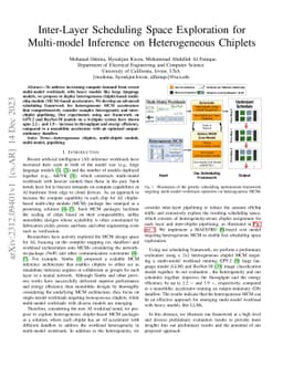 Inter-Layer Scheduling Space Exploration for Multi-model Inference on
  Heterogeneous Chiplets