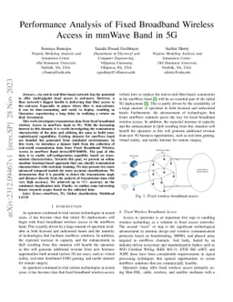 Performance Analysis of Fixed Broadband Wireless Access in mmWave Band
  in 5G