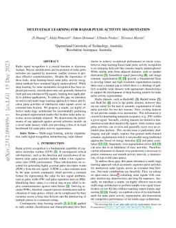 Multi-stage Learning for Radar Pulse Activity Segmentation
