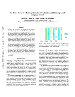 No-Skim: Towards Efficiency Robustness Evaluation on Skimming-based
  Language Models