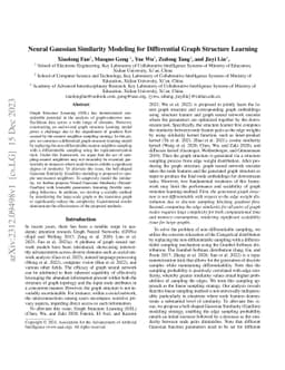 Neural Gaussian Similarity Modeling for Differential Graph Structure
  Learning