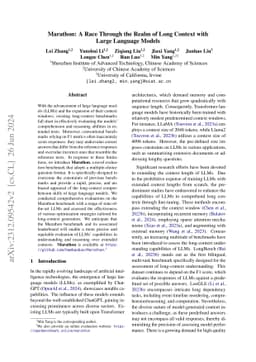 Marathon: A Race Through the Realm of Long Context with Large Language
  Models