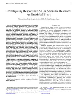 Investigating Responsible AI for Scientific Research: An Empirical Study