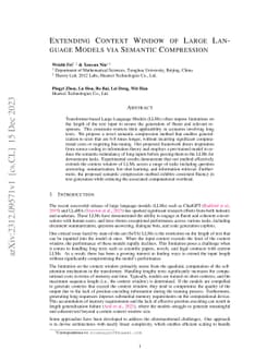 Extending Context Window of Large Language Models via Semantic
  Compression