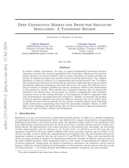 Deep Generative Models for Detector Signature Simulation: A Taxonomic
  Review