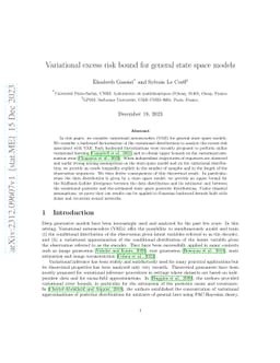 Variational excess risk bound for general state space models