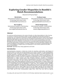 Exploring Gender Disparities in Bumble's Match Recommendations